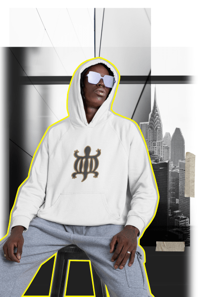 hoodie mockup featuring a man and an outline effect 42545 AFROCENTRIC EMBROIDERY DESIGNS adinkara