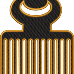 afe adinkara symbol femininity afro comb embroidery design