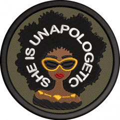 black-woman-girl embroidery design afro queen patch