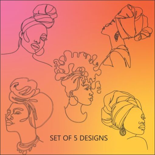 SET OF 5 WITH HEADWRAP 1 Designs with a unique blend of culture and style. Rasta vibes, Afro futuristic, heritage and Roots & Culture. HEADWRAP