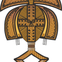 kota people tribal mask african embroidery design from gabon congo