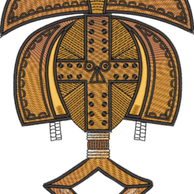 kota people tribal mask african embroidery design from gabon congo