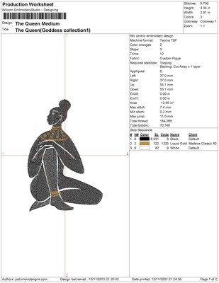 The Queen Medium Print Page 1 AFROCENTRIC EMBROIDERY DESIGNS queen