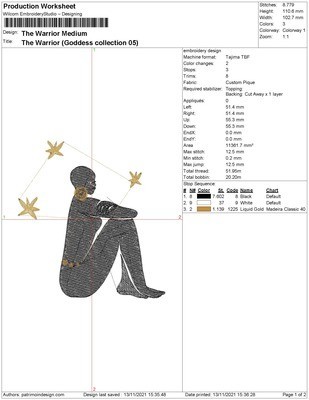 The Warrior Medium Print Page 1 AFROCENTRIC EMBROIDERY DESIGNS warrior