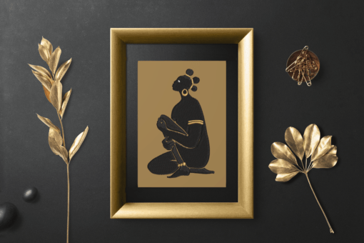 letterhead mockup of a golden frame surrounded by shiny ornaments 3163 el1 AFROCENTRIC EMBROIDERY DESIGNS Goddess