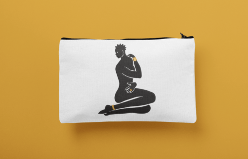 mockup of a pouch laying flat over a customizable background 29974 AFROCENTRIC EMBROIDERY DESIGNS GODDESS