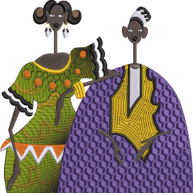 cute embroidery designs inspired by Senegal street art,