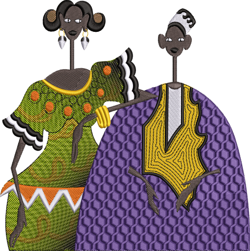 cute embroidery designs inspired by Senegal street art,