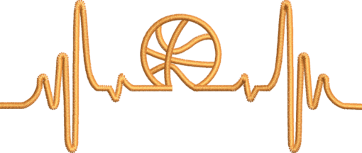 BASKETBALL HEARTBEAT SMALL AFROCENTRIC EMBROIDERY DESIGNS heartbeat