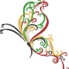RED GOLD AND GREEN BUTTERFLY AFROCENTRIC EMBROIDERY DESIGNS