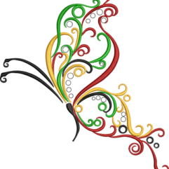 RED GOLD AND GREEN BUTTERFLY AFROCENTRIC EMBROIDERY DESIGNS EMBROIDERY,AFROCENTRIC