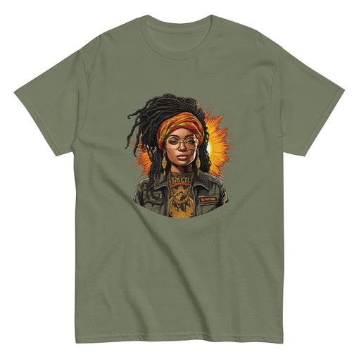 mens classic tee military green front 65e0edad6df91 Designs with a unique blend of culture and style. Rasta vibes, Afro futuristic, heritage and Roots & Culture.