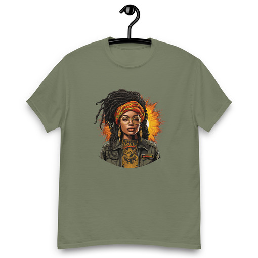 mens classic tee military green front 65e0edad6f9ee Designs with a unique blend of culture and style. Rasta vibes, Afro futuristic, heritage and Roots & Culture.