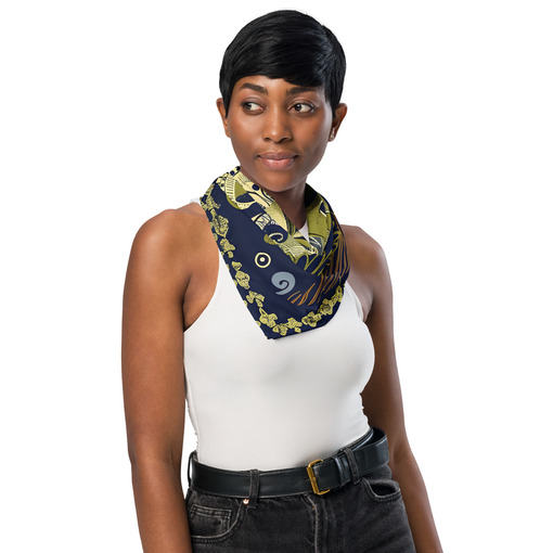 all over print bandana white l front 66379366cbeaf Designs with a unique blend of culture and style. Rasta vibes, Afro futuristic, heritage and Roots & Culture. BANDANA