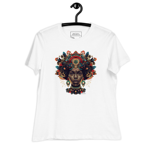 womens relaxed t shirt white front 66379a8613cc3 Designs with a unique blend of culture and style. Rasta vibes, Afro futuristic, heritage and Roots & Culture.