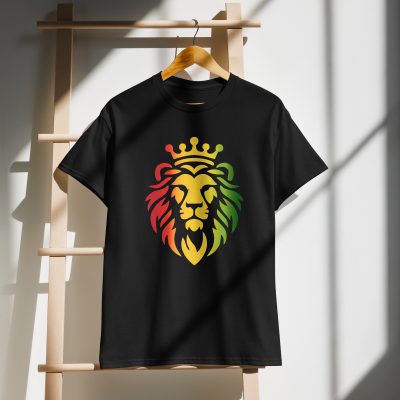 Rasta colors Lion head DryBlend® T-Shirt - Image 2
