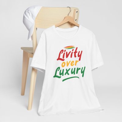 Livity Over Luxury Rastafarian Tee | Unisex Jersey Short Sleeve Shirt