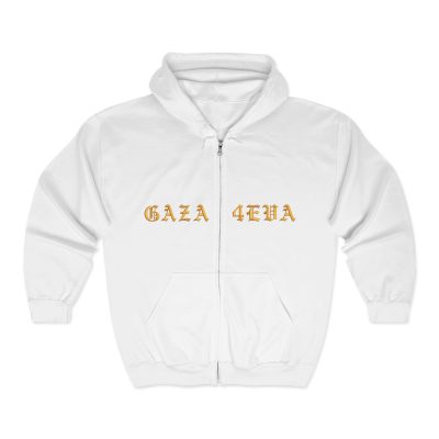 Gaza 4Eva Full Zip Hoodie, Unisex Casual Streetwear, - Image 2