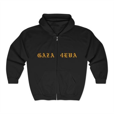 Gaza 4Eva Full Zip Hoodie, Unisex Casual Streetwear,