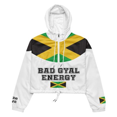 BAD GYAL ENERGY -JAMAICAN FLAG-GAZA4 EVE Women’s cropped windbreaker