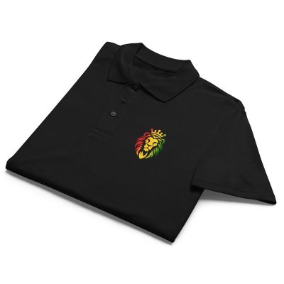 Classic Premium pique polo shirt-Rasta Lion logo - Image 3